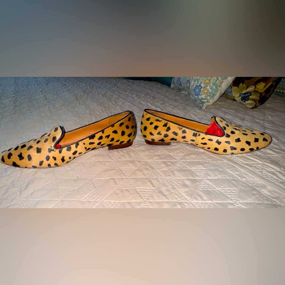 Madewell The Teddy Loafer Calf Hair Truffle Size 9 Leopard Print